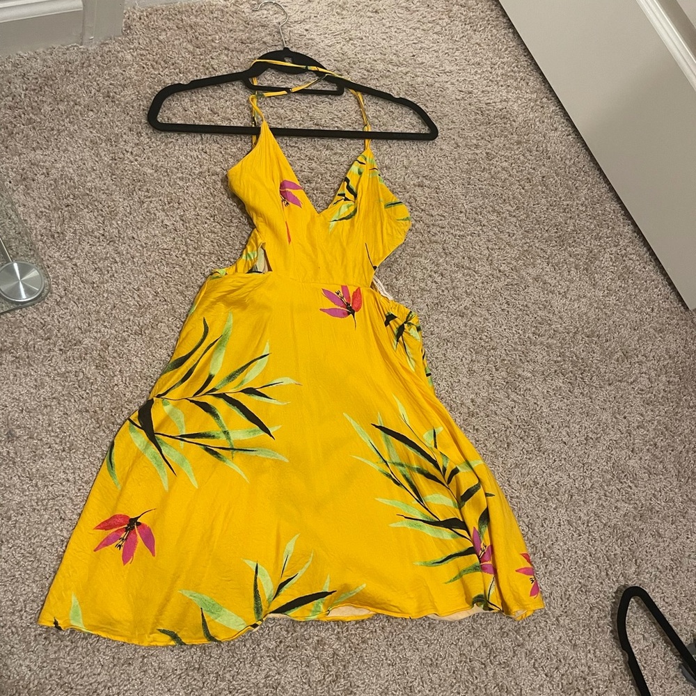Yellow Cut-Out Dress Size S